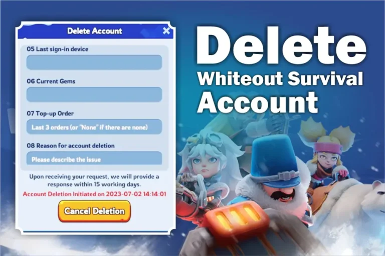 How to delete whiteout survival account