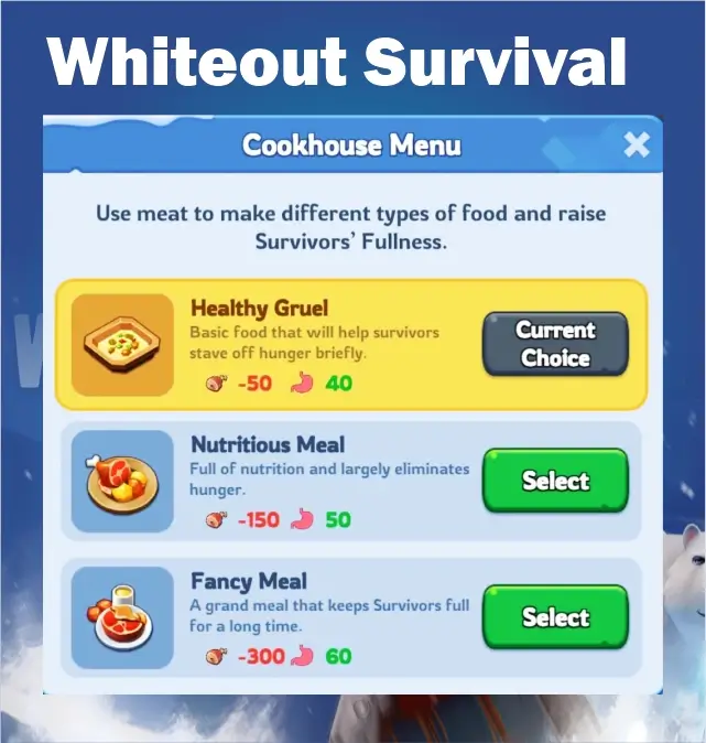 whiteout survival cookhouse menu 